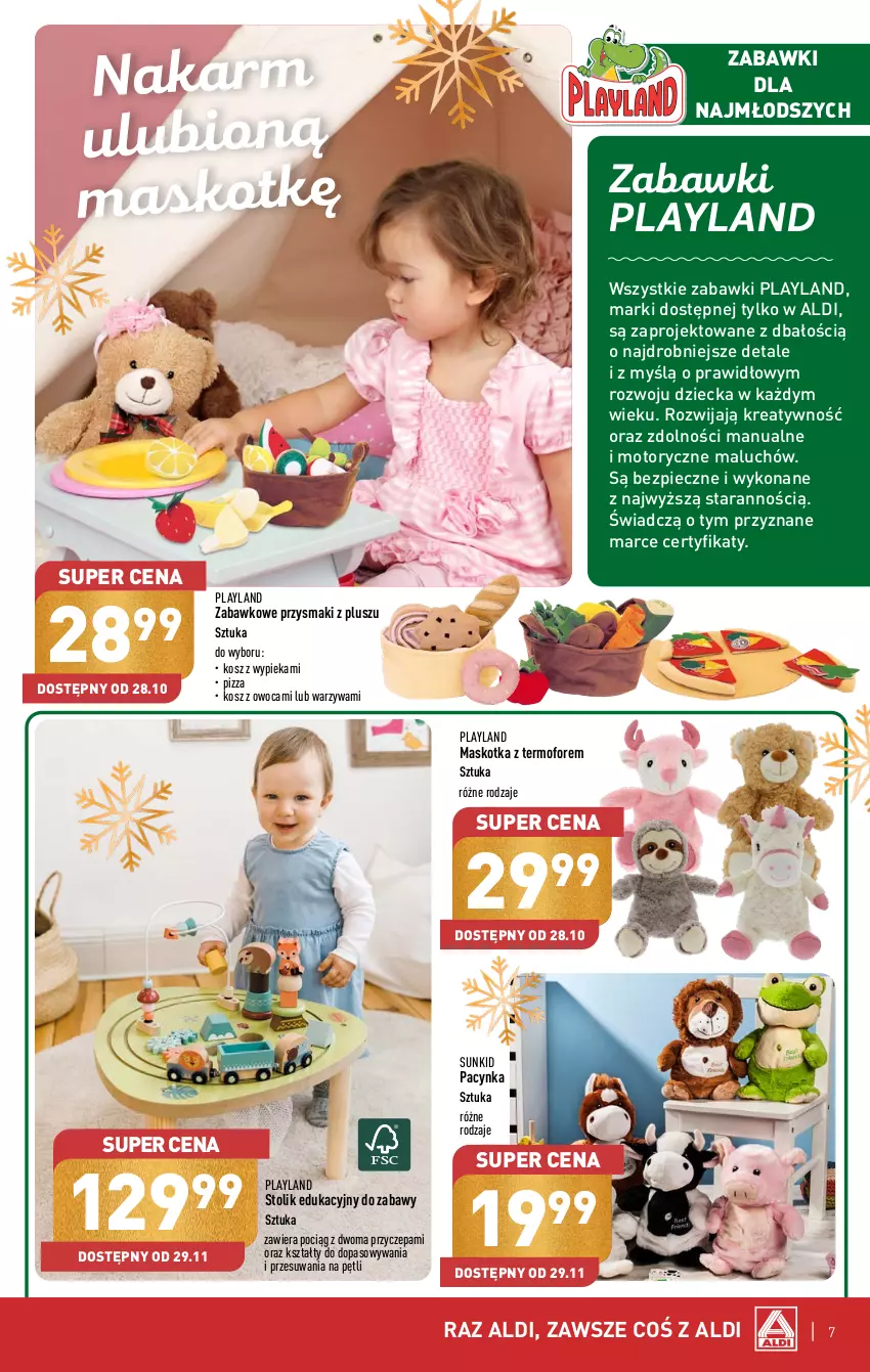 Gazetka promocyjna Aldi - Katalog z zabawkami - ważna 28.10 do 23.12.2023 - strona 7 - produkty: Cynk, Kosz, Piec, Pizza, Pociąg, Przysmaki, Stolik, Warzywa