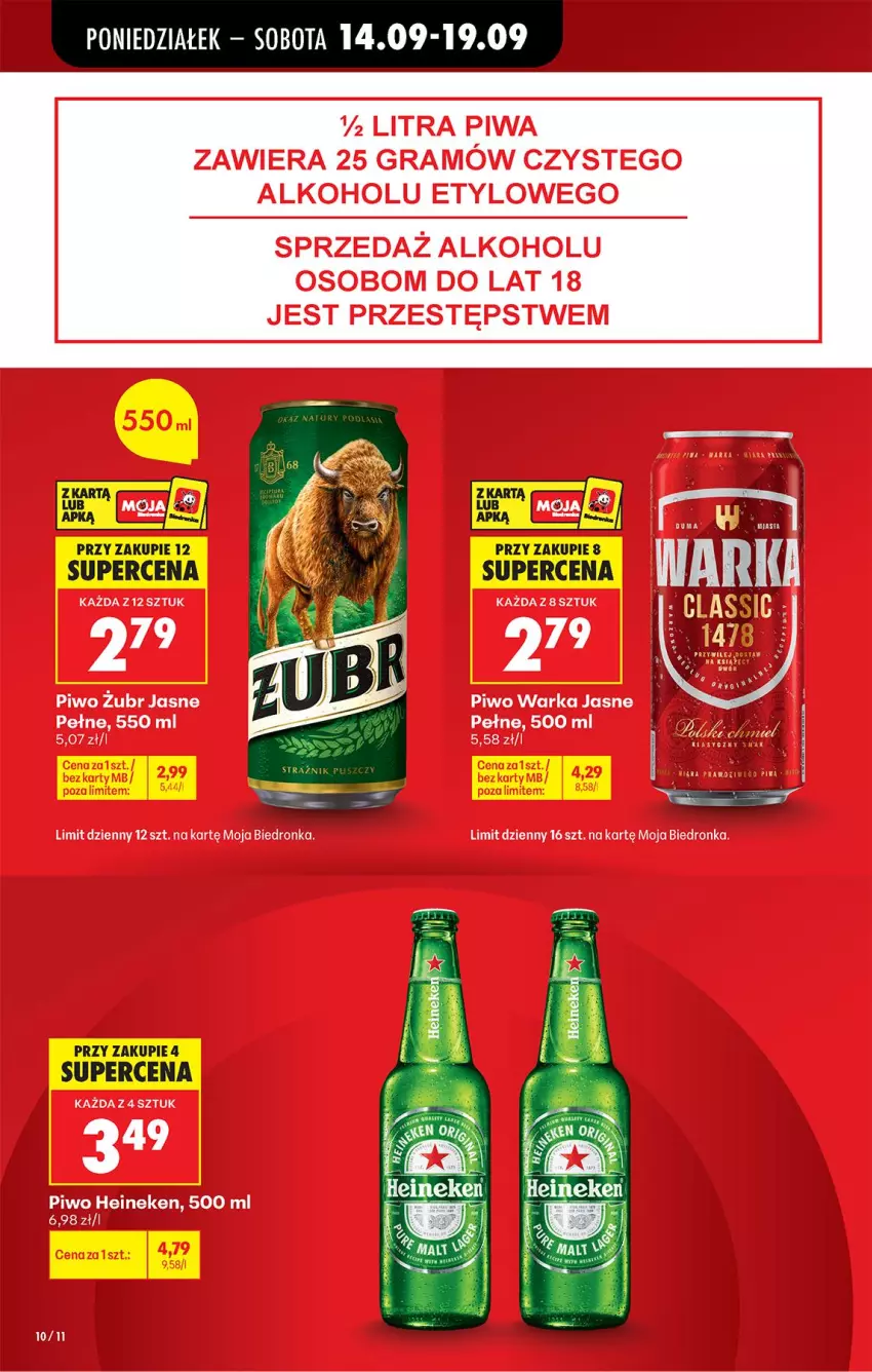 Gazetka promocyjna Biedronka - Od Poniedziałku - ważna 14.09 do 19.09.2026 - strona 14 - produkty: Fa, Gra, Heineken, Piwa, Piwo, Warka