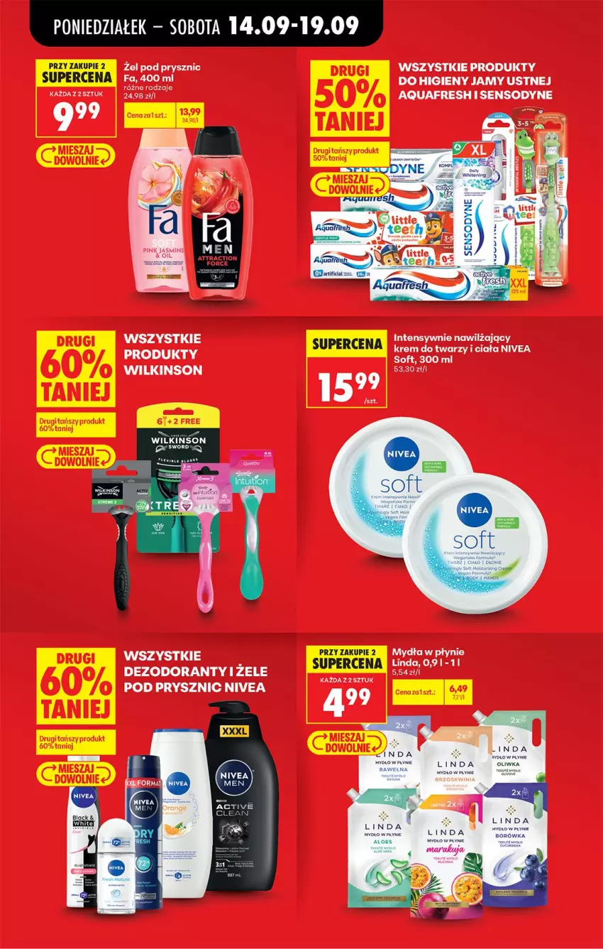 Gazetka promocyjna Biedronka - Od Poniedziałku - ważna 14.09 do 19.09.2026 - strona 17 - produkty: Aquafresh, Dezodorant, Fa, Nivea, Sensodyne