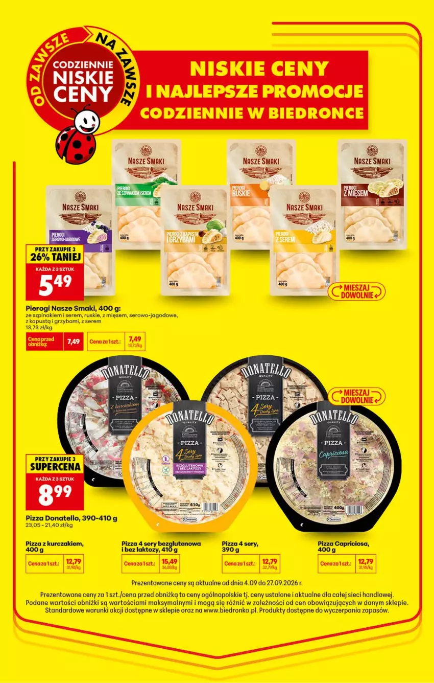 Gazetka promocyjna Biedronka - Od Poniedziałku - ważna 14.09 do 19.09.2026 - strona 2 - produkty: Kapustą, Kurczak, Pierogi, Pizza, Ser, Szpinak