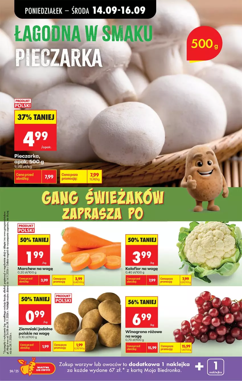 Gazetka promocyjna Biedronka - Od Poniedziałku - ważna 14.09 do 19.09.2026 - strona 34 - produkty: Kalafior, Klej, Papier, Wino, Ziemniaki