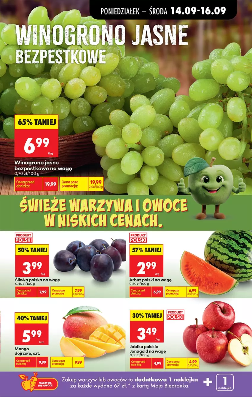 Gazetka promocyjna Biedronka - Od Poniedziałku - ważna 14.09 do 19.09.2026 - strona 35 - produkty: Arbuz, Fa, Jonagold, Mango, Wino