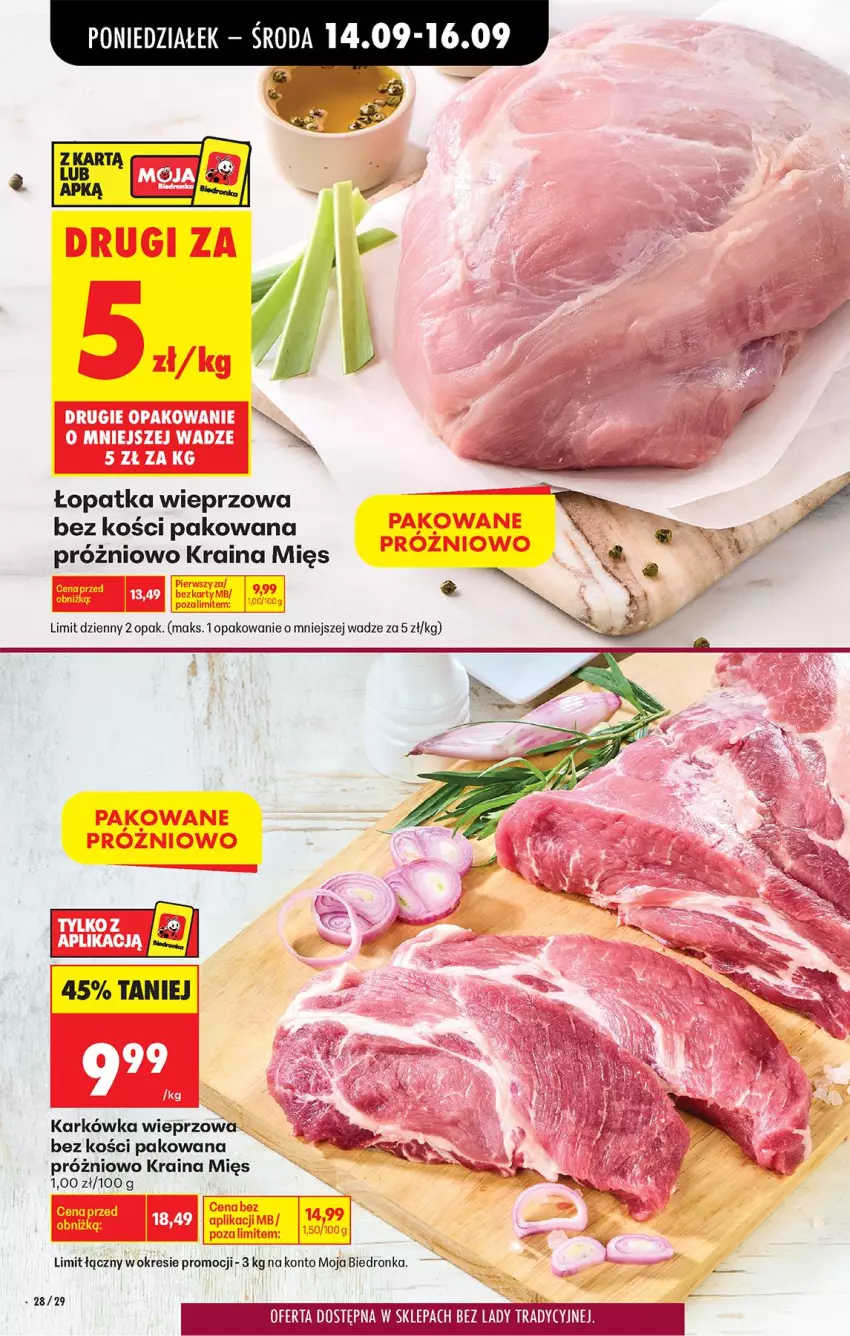 Gazetka promocyjna Biedronka - Od Poniedziałku - ważna 14.09 do 19.09.2026 - strona 38 - produkty: Karkówka wieprzowa