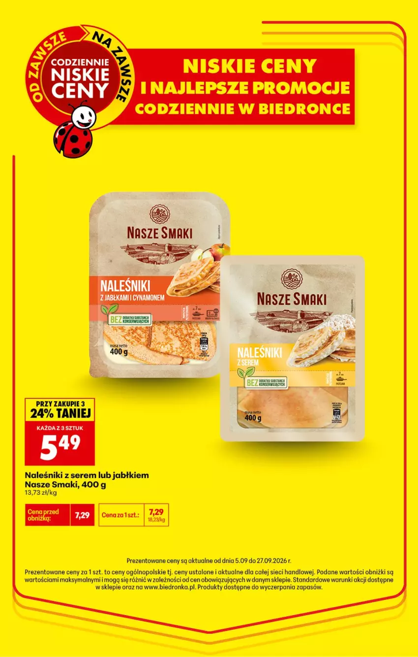 Gazetka promocyjna Biedronka - Od Poniedziałku - ważna 14.09 do 19.09.2026 - strona 4 - produkty: Naleśniki, Ser