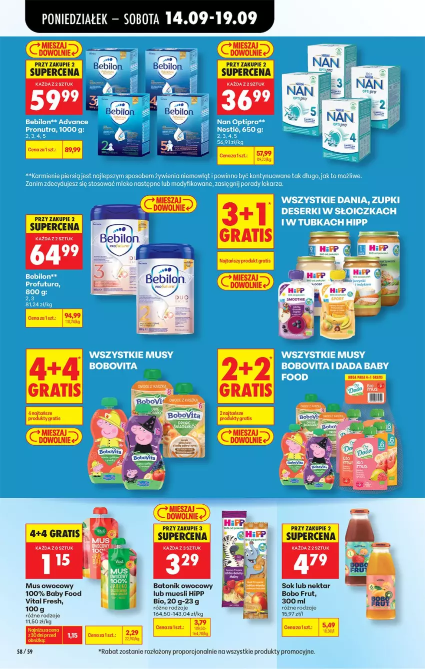 Gazetka promocyjna Biedronka - Od Poniedziałku - ważna 14.09 do 19.09.2026 - strona 86 - produkty: Baton, BEBILON, HiPP, Mus, Nektar, Orka, Por, Smoothie, Sok, Tonik
