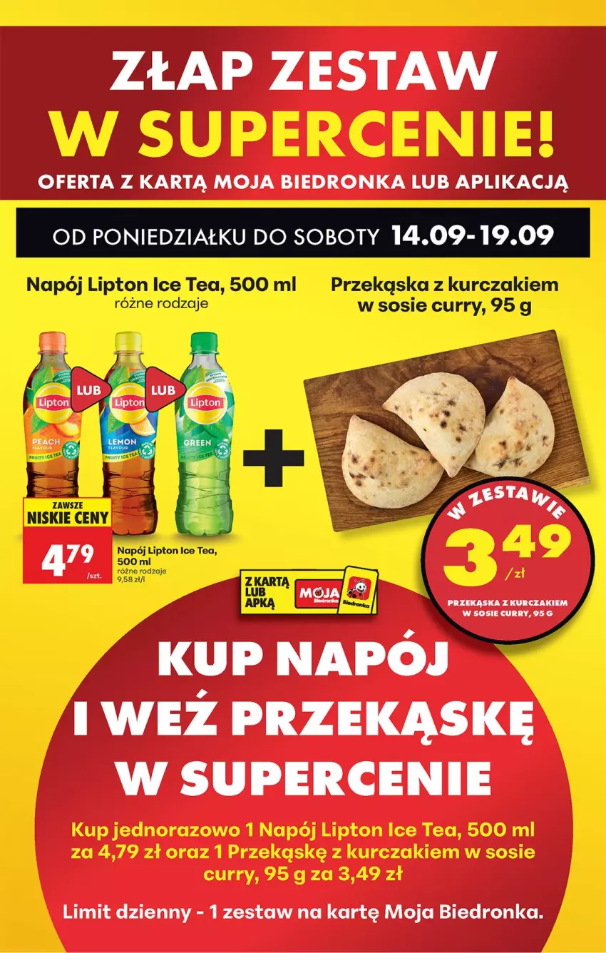 Gazetka promocyjna Biedronka - Od Poniedziałku - ważna 14.09 do 19.09.2026 - strona 97 - produkty: Ice tea, Kurczak, Lipton, Napój, Sos