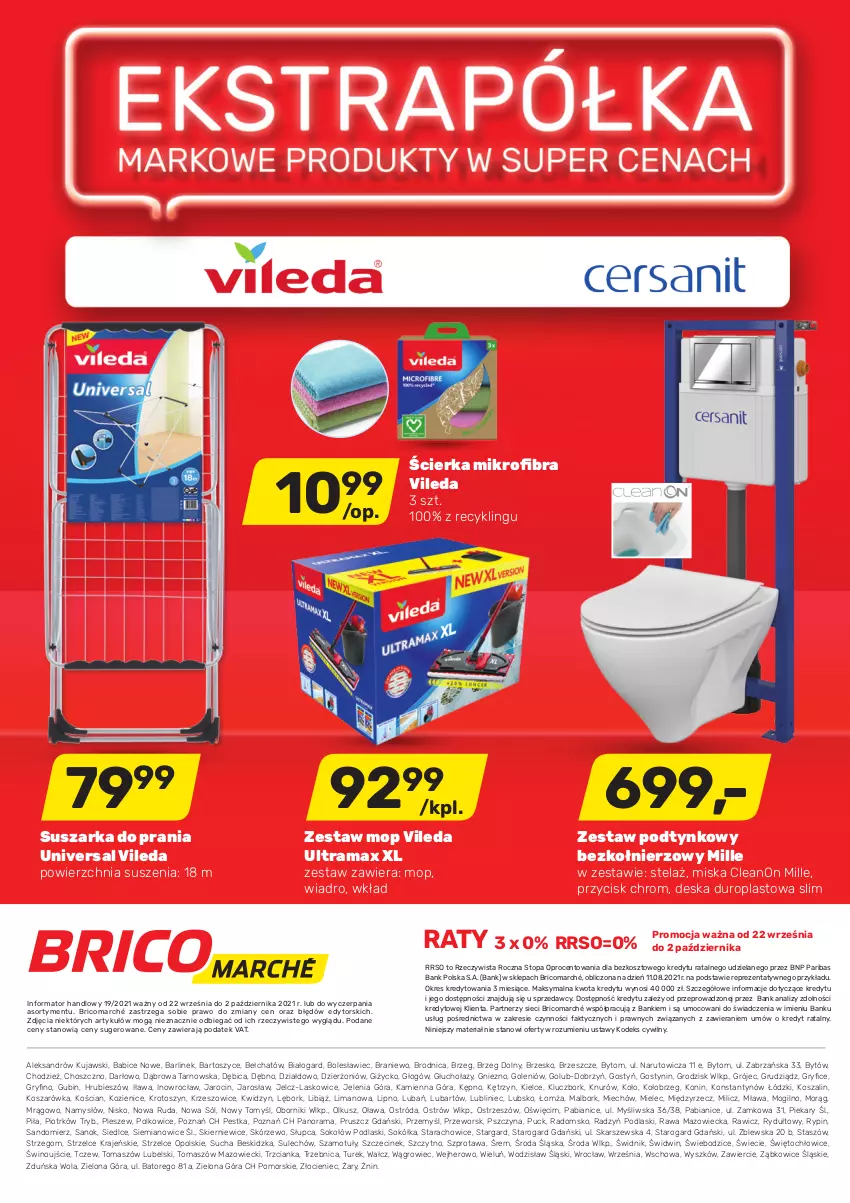 Gazetka promocyjna Bricomarche - Gazetka - ważna 22.09 do 02.10.2021 - strona 8 - produkty: BIC, Fa, Gry, Kosz, Kujawski, Miska, Mop, Namysłów, Podlaski, Rama, Sok, Sokół, Sokołów, Sól, Sprzedawcy, Suszarka, Szal, Szprot, Top, Vileda, Wiadro, Wino