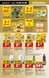 Gazetka promocyjna Biedronka - Od Poniedziałku - Gazetka - ważna od 19.04 do 19.04.2025 - strona 44 - produkty: Makaron, Kujawski, Ser, Por, Gra, Cukier puder, Olej iniany, Cukier, Królewski, Zupa, Bonduelle, Rosół wołowy, Bulion, Winiary, Diamant, Lion, Rosół drobiowy, Rosół, Galaretki, Puder, Krupnik, Oliwa z oliwek, Groch, Obrus, Gala, Olej, Oliwa