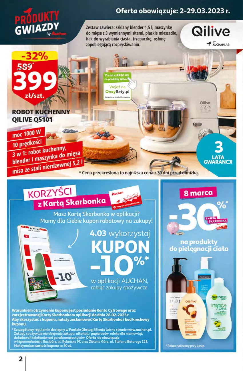 Gazetka promocyjna Auchan - Gazetka Rewelacje na Dzień Kobiet Hipermarket Auchan - ważna 02.03 do 08.03.2023 - strona 2 - produkty: Blender, Mieszadło, Robot