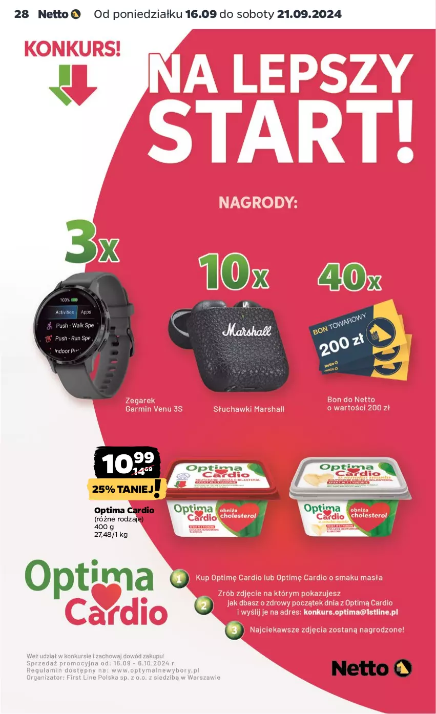 Gazetka promocyjna Netto - Netto Gazetka Food 38/24A - ważna 16.09 do 21.09.2024 - strona 28 - produkty: Optima, Optima Cardio