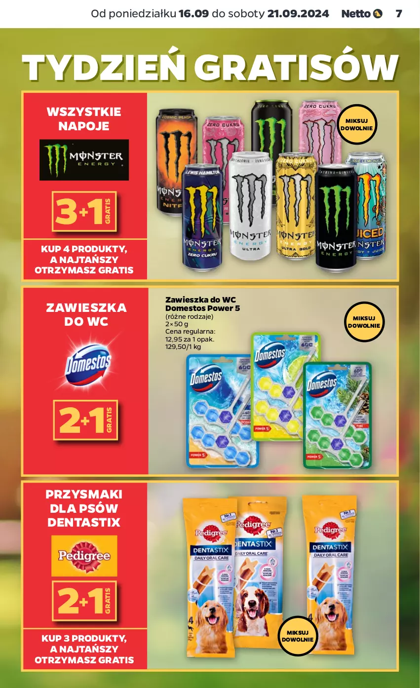 Gazetka promocyjna Netto - Netto Gazetka Food 38/24A - ważna 16.09 do 21.09.2024 - strona 7 - produkty: Domestos, Gra, Napoje, Przysmaki, Zawieszka do wc