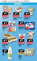 Gazetka promocyjna Netto - Netto Gazetka Food 38/24A - Gazetka - ważna od 21.09 do 21.09.2024 - strona 12 - produkty: Jogurt naturalny, Ser, Gra, Danone, Piątnica, Müllermilch, Zott, Jaja, Jogurt, Rolmlecz, Serek homogenizowany, Serek, Müller, Napój mleczny, Miks tłuszczowy, Deser, Finuu, Napój, Jaja z wolnego wybiegu, Mleko, Fa