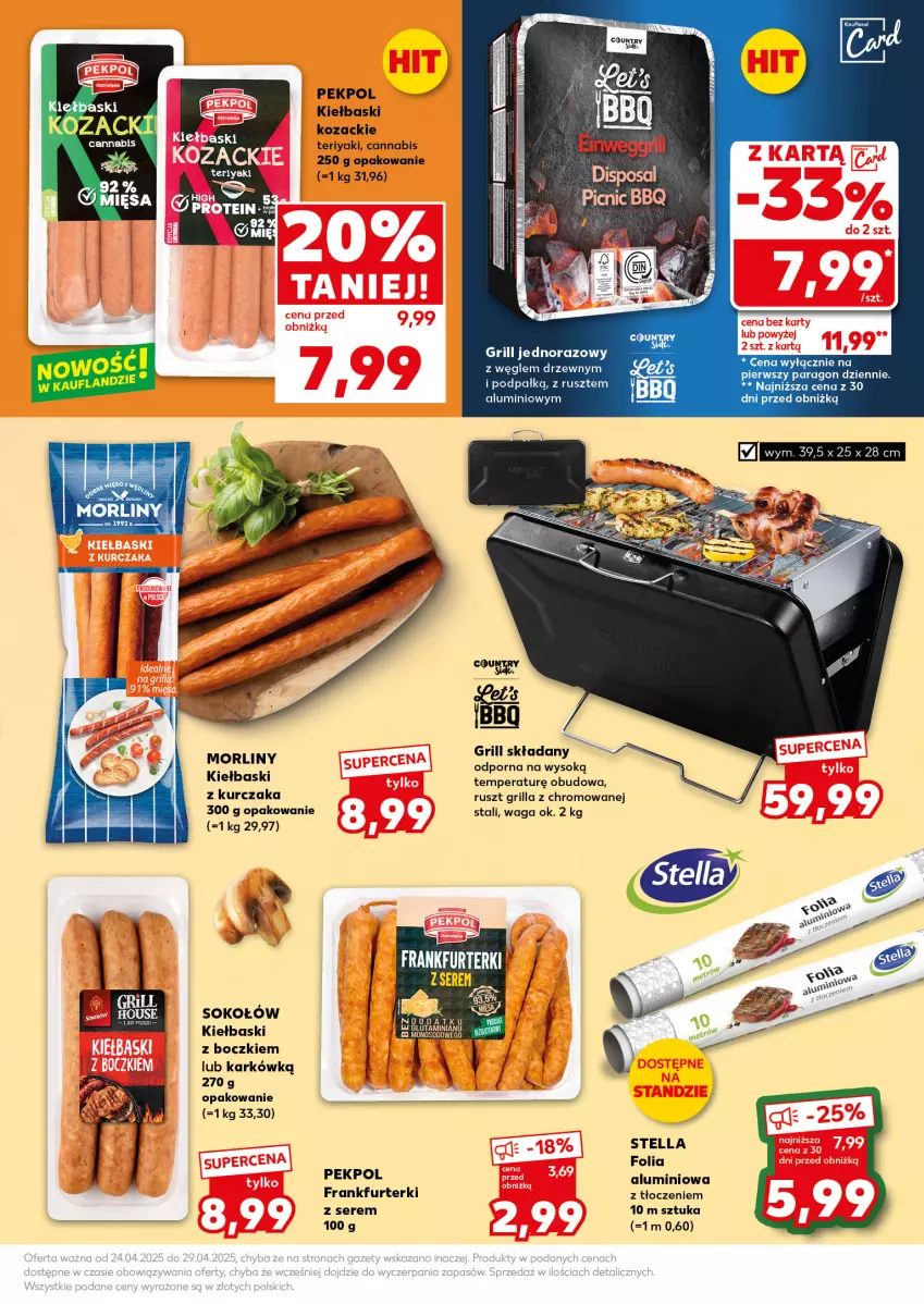 Gazetka promocyjna Kaufland - Mocny Start - ważna 28.04 do 29.04.2025 - strona 13 - produkty: Frankfurterki, Grill, Kurczak, Morliny, Pekpol, Por, Ser, Sok, Sokołów, Waga