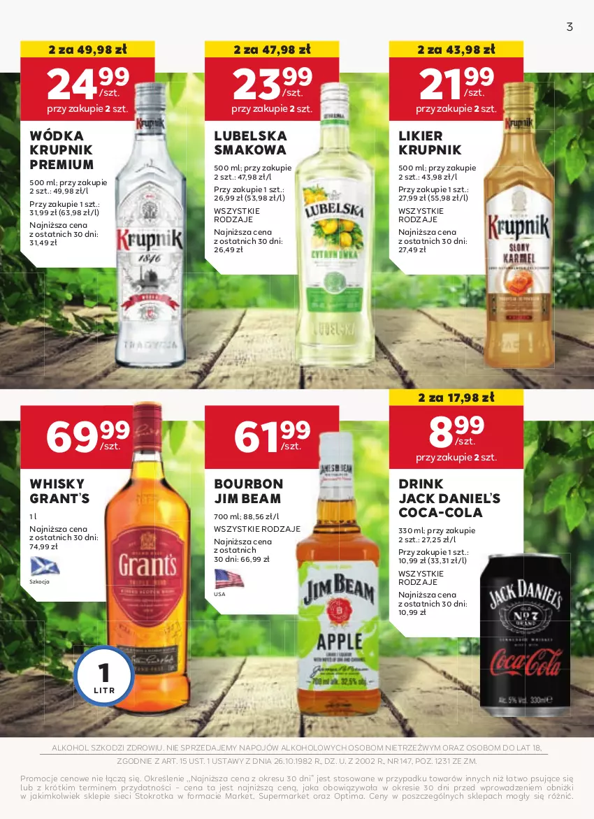 Gazetka promocyjna Stokrotka - W dobrym smaku - Market - ważna 22.05 do 16.06.2025 - strona 3 - produkty: Bourbon, Coca-Cola, Gra, Jim Beam, Koc, Krupnik, Likier, Optima, Whisky, Wódka