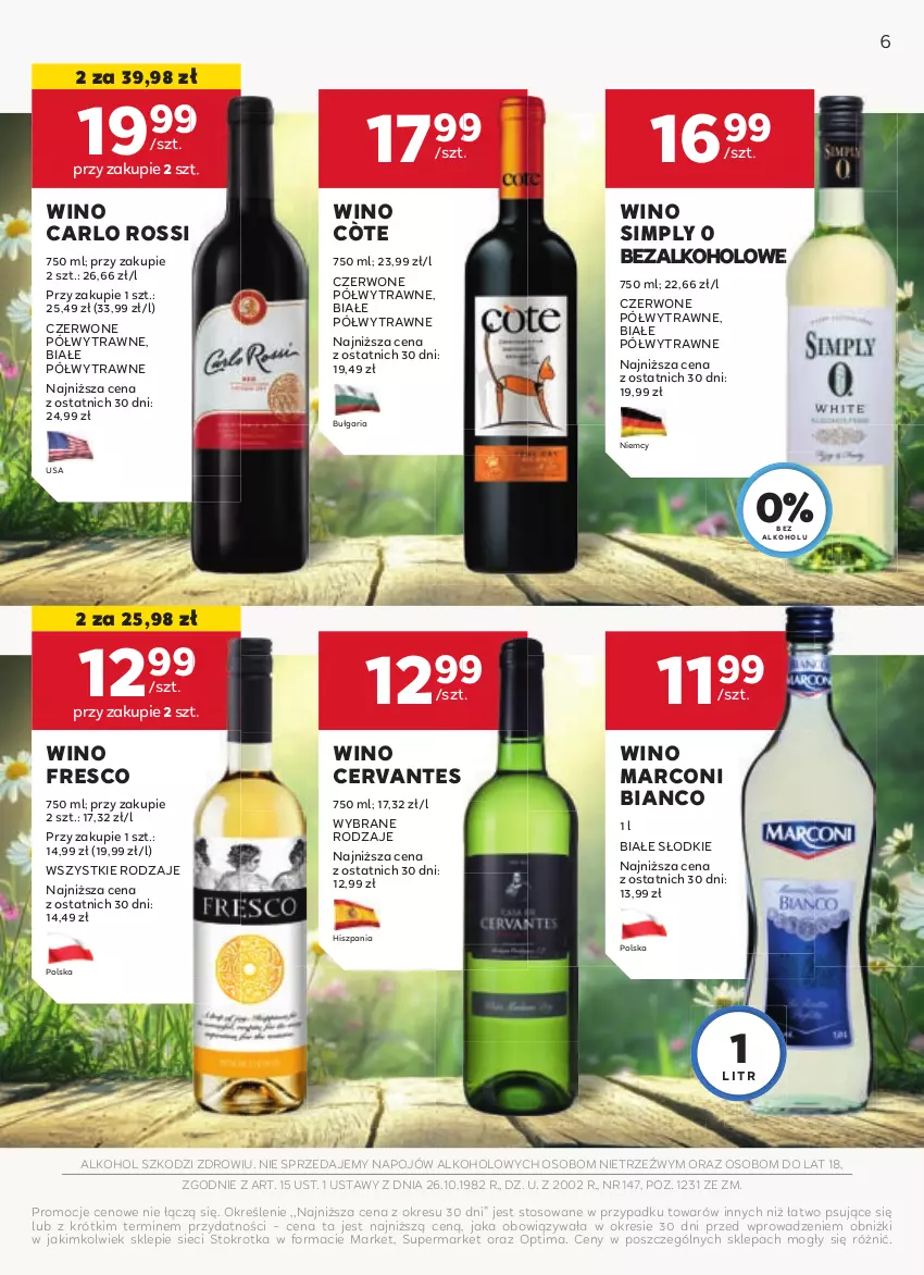 Gazetka promocyjna Stokrotka - W dobrym smaku - Market - ważna 22.05 do 16.06.2025 - strona 6 - produkty: Carlo Rossi, Fresco, Optima, Wino