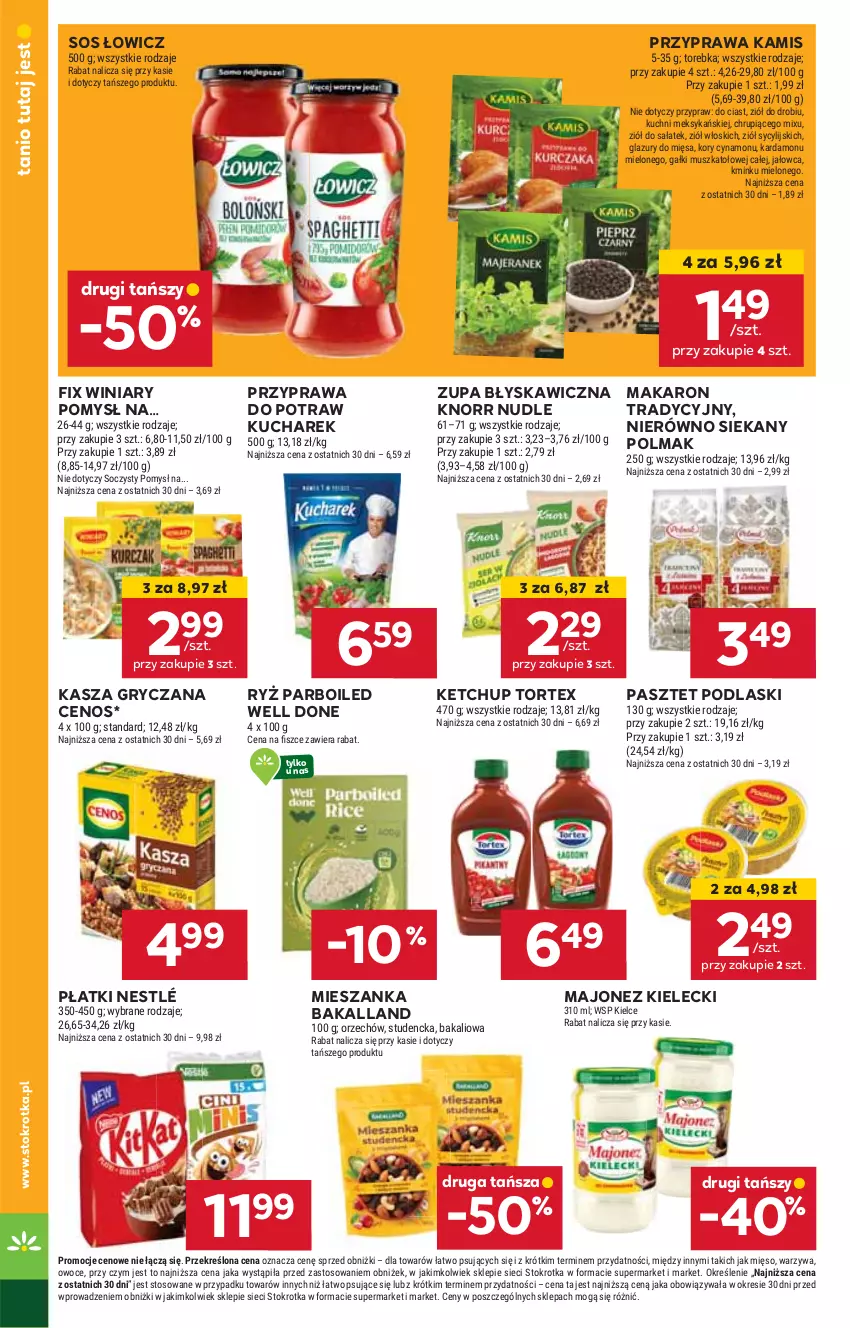 Gazetka promocyjna Stokrotka - Market Opole/Radom - ważna 20.02 do 26.02.2025 - strona 12 - produkty: Bakalland, Cenos, Gry, HP, Kamis, Kasza, Kasza gryczana, Ketchup, Knorr, Kucharek, Majonez, Makaron, Nestlé, Olma, Pasztet, Podlaski, Przyprawa do potraw, Ryż, Ryż parboiled, Sos, Winiary, Zupa