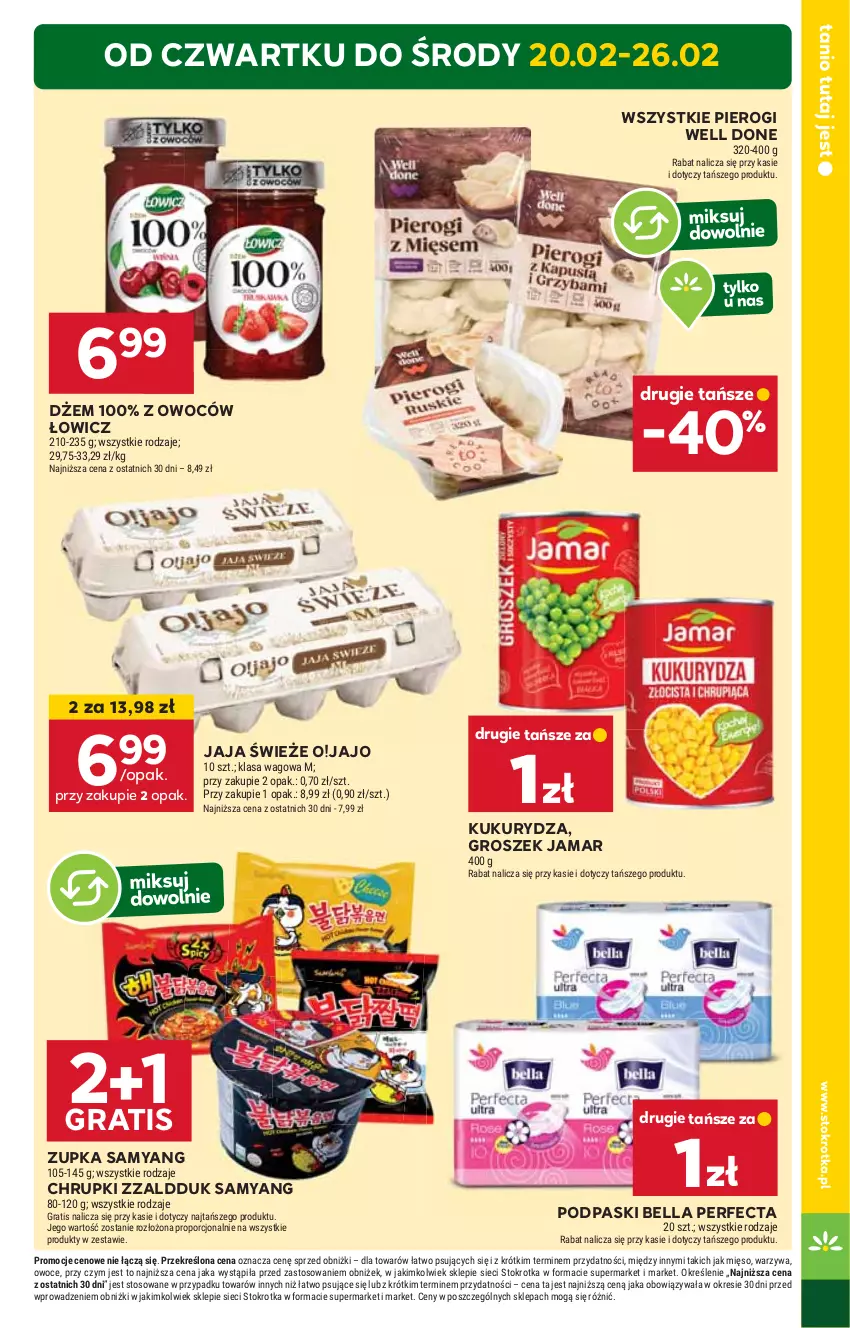 Gazetka promocyjna Stokrotka - Market Opole/Radom - ważna 20.02 do 26.02.2025 - strona 3 - produkty: Bell, Bella, Chrupki, Dżem, Gra, Groszek, HP, Jaja, Kukurydza, Perfecta, Pierogi, Podpaski