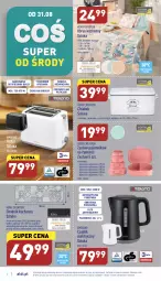Gazetka promocyjna Aldi - Zaplanuj zakupy wcześniej - Gazetka - ważna od 03.09 do 03.09.2022 - strona 2 - produkty: Chlebak, Chodnik, Czajnik elektryczny, Czajnik, Pojemnik, Toster, Chleb, Obrus