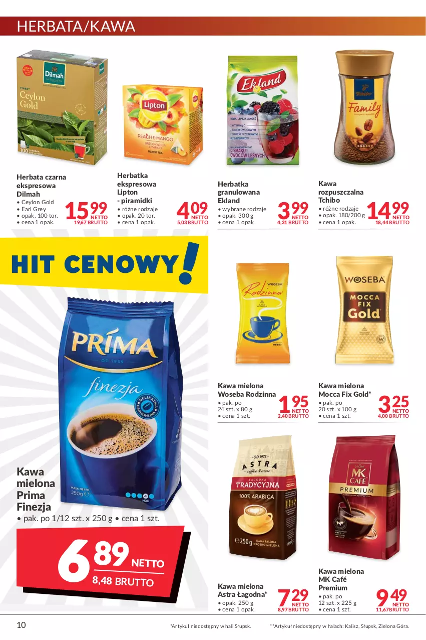 Gazetka promocyjna Makro - [Oferta promocyjna] Artykuły spożywcze i przemysłowe - ważna 19.04 do 02.05.2022 - strona 10 - produkty: Dilmah, Earl Grey, Gra, Herbata, Herbata czarna, Kawa, Kawa mielona, Kawa rozpuszczalna, Lipton, Mocca Fix Gold, Prima, Tchibo, Woseba