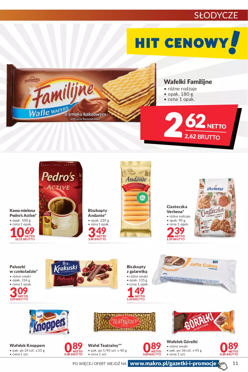 Gazetka promocyjna Makro - [Oferta promocyjna] Artykuły spożywcze i przemysłowe - ważna 19.04 do 02.05.2022 - strona 11 - produkty: Biszkopty, Fa, Gala, Góralki, Kawa, Kawa mielona, Knoppers, Wafelek