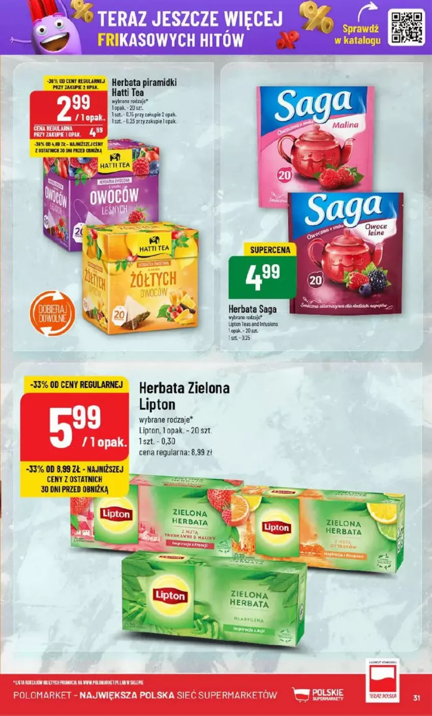 Gazetka promocyjna PoloMarket - ważna 05.02 do 11.02.2025 - strona 25 - produkty: Fa, Herbata, Lipton, Saga, Tera