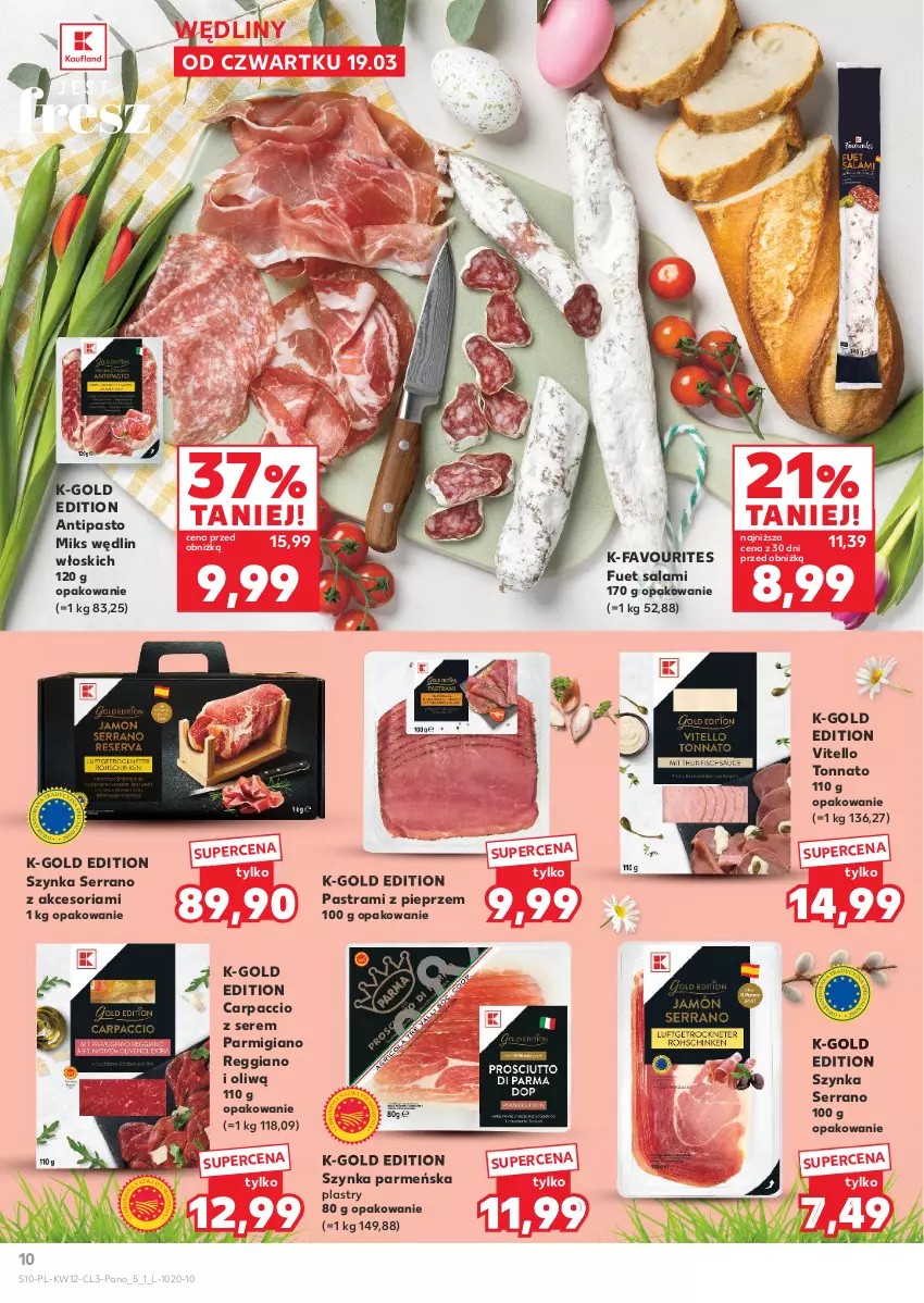 Gazetka promocyjna Kaufland - Kaufland - ważna 19.03 do 04.04.2026 - strona 10 - produkty: Carpaccio, Fa, Pieprz, Salami, Ser, Szynka