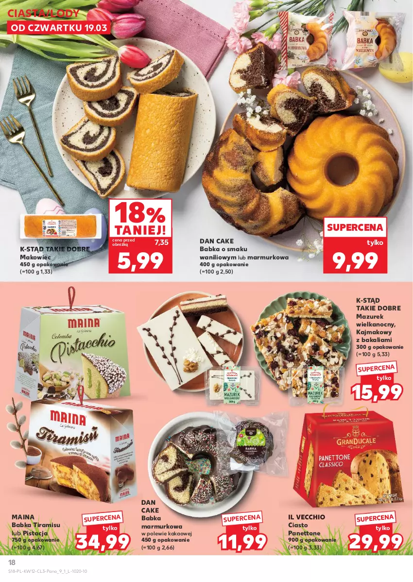 Gazetka promocyjna Kaufland - Kaufland - ważna 19.03 do 04.04.2026 - strona 18 - produkty: Babka, Dan Cake, Kakao, Lody, Makowiec