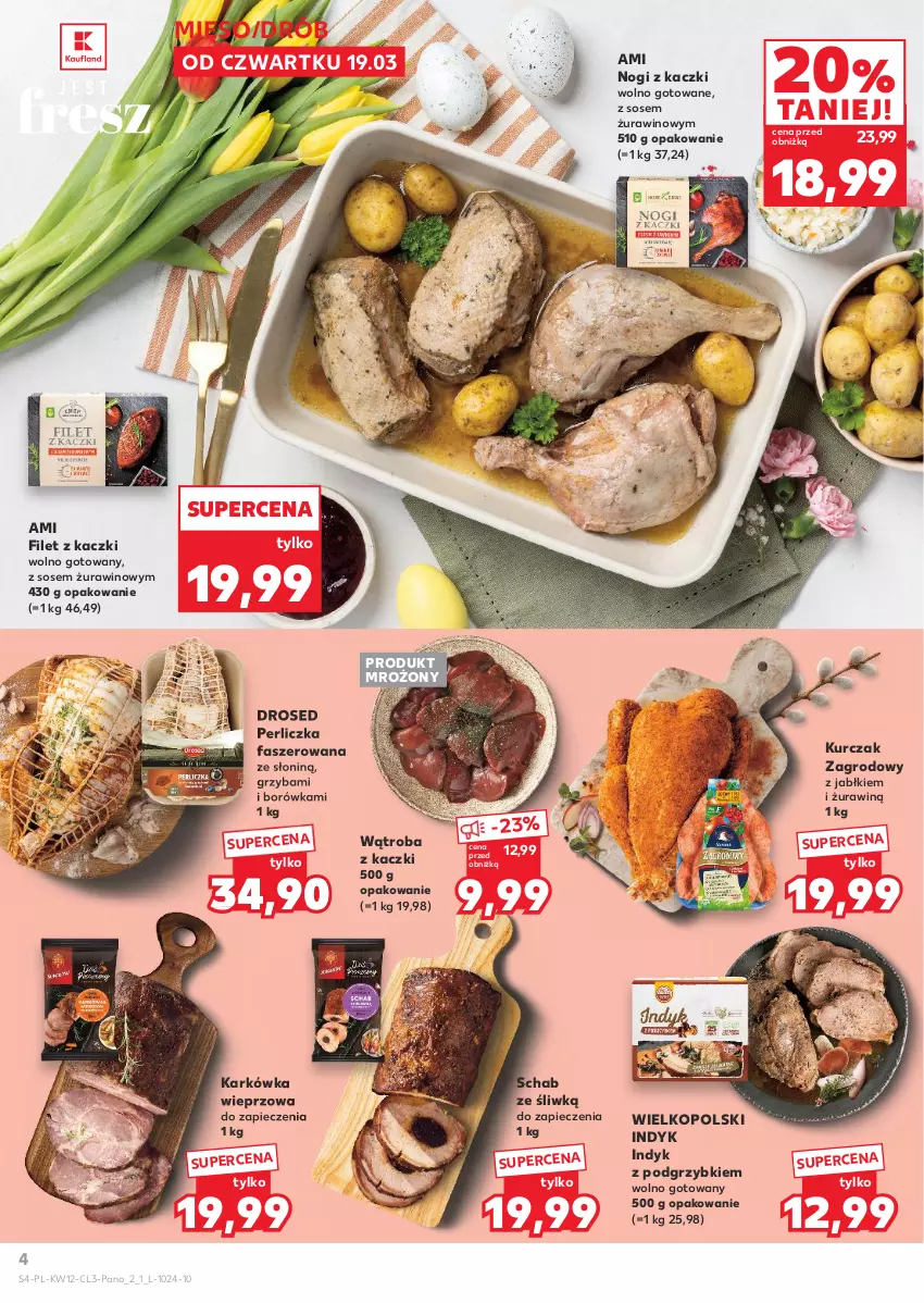 Gazetka promocyjna Kaufland - Kaufland - ważna 19.03 do 04.04.2026 - strona 4 - produkty: Borówka, Drób, Fa, Karkówka wieprzowa, Kurczak, Mięso, Perliczka, Piec, Podgrzybki, Sos, Wino