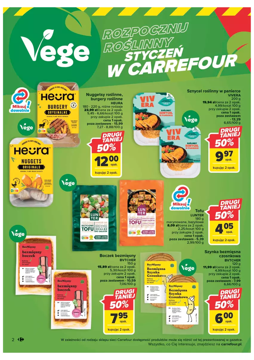 Gazetka promocyjna Carrefour - Gazetka Carrefour - ważna 10.01 do 21.01.2023 - strona 2 - produkty: Bazyl, Boczek, Burger, Gin, Kosz, Szynka