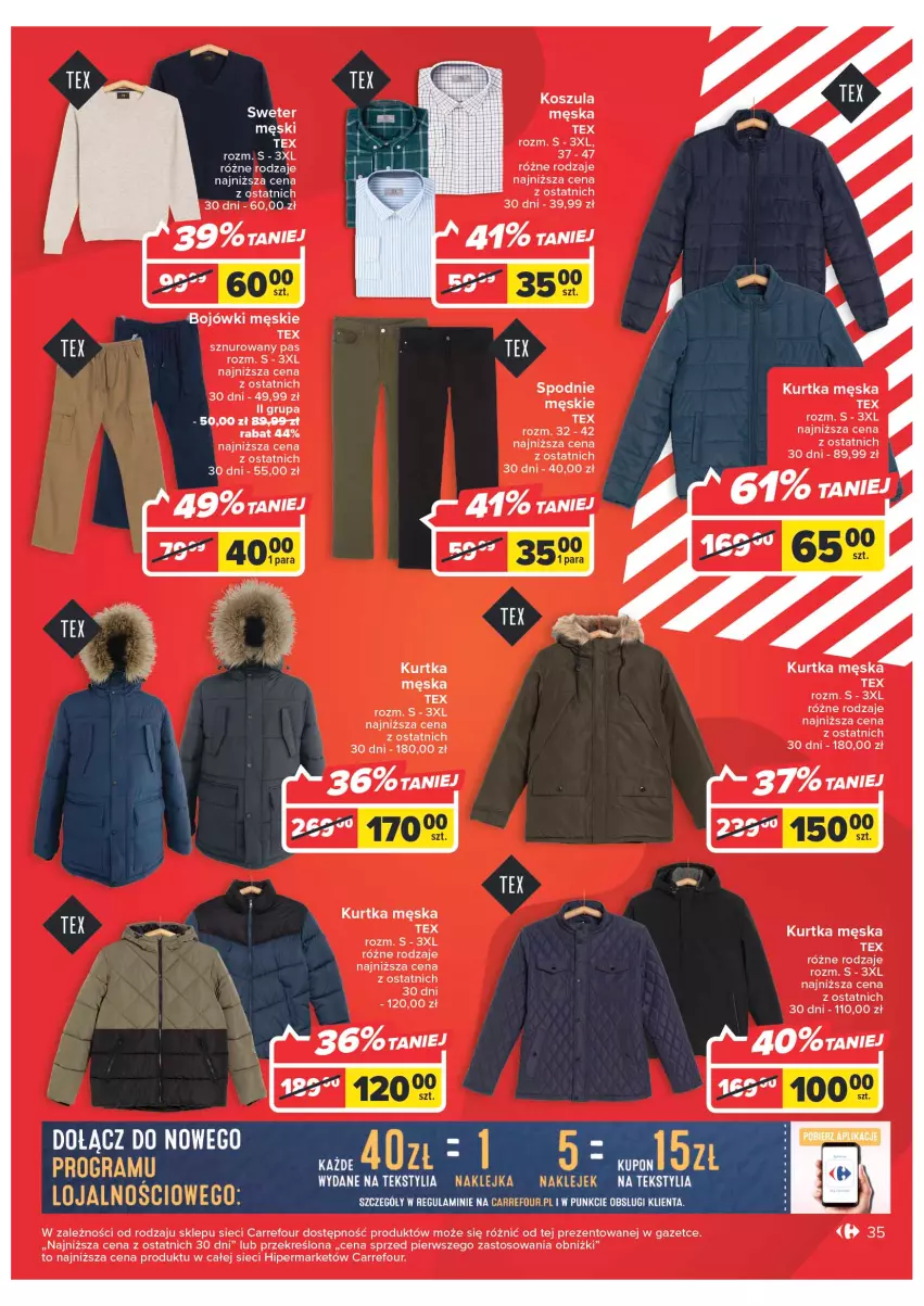 Gazetka promocyjna Carrefour - Gazetka Carrefour - ważna 10.01 do 21.01.2023 - strona 35 - produkty: Fa, Gra, Klej, Kosz, Koszula, Kurtka, Spodnie, Sweter