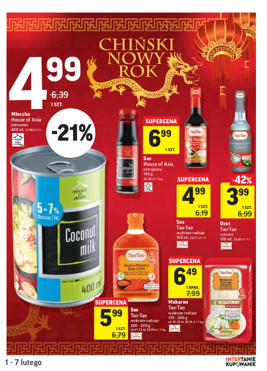 Gazetka promocyjna Intermarche - Gazetka promocyjna - ważna 01.02 do 07.02.2022 - strona 27 - produkty: House of Asia, Kokos, Makaron, Mleczko, Ocet, Ryż, Sos