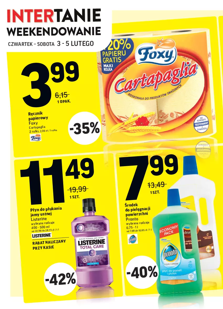 Gazetka promocyjna Intermarche - Gazetka promocyjna - ważna 01.02 do 07.02.2022 - strona 37 - produkty: Foxy, Listerine, Papier, Pronto, Ręcznik