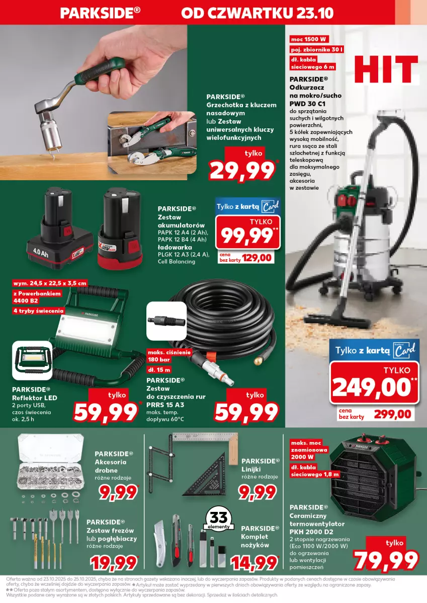 Gazetka promocyjna Kaufland - Kaufland - ważna 23.10 do 28.10.2025 - strona 15 - produkty: Akumulator, LG, Mobil, Odkurzacz, Parkside, Por, Powerbank, Reflektor, Reflektor LED, Rura, Sok, Teleskop, Termowentylator, Top, Warka