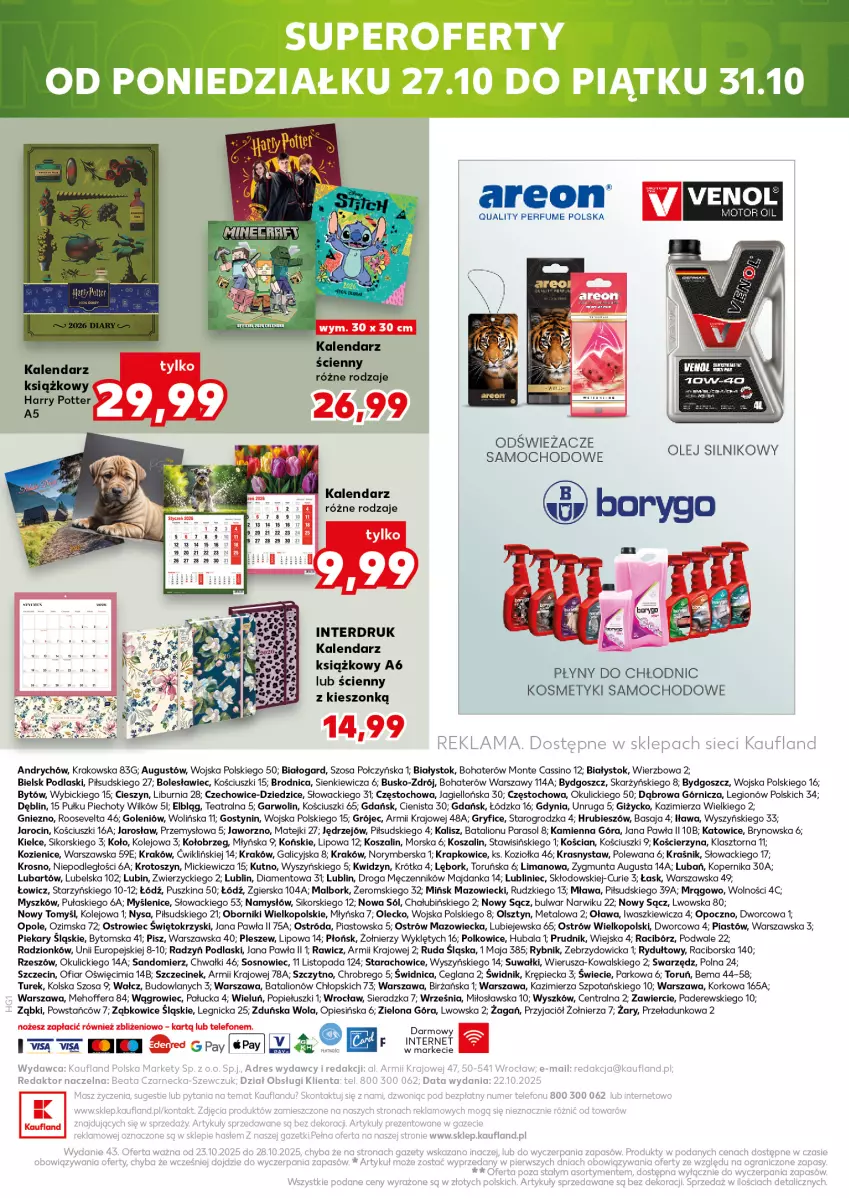 Gazetka promocyjna Kaufland - Kaufland - ważna 23.10 do 28.10.2025 - strona 20 - produkty: BIC, Gry, Kalendarz, Kosz, LANA, Lion, Monte, Mysz, Namysłów, Noż, Olej, Parasol, Perfum, Piast, Piec, Podlaski, Sól, Sos, Szal, Top