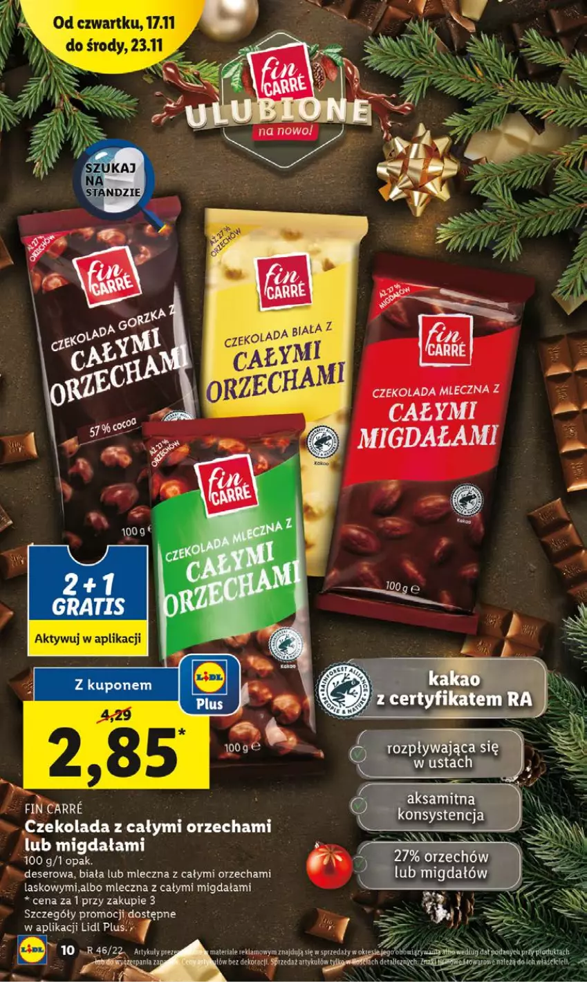 Gazetka promocyjna Lidl - GAZETKA - ważna 17.11 do 19.11.2022 - strona 10 - produkty: Czekolada, Deser, Ser