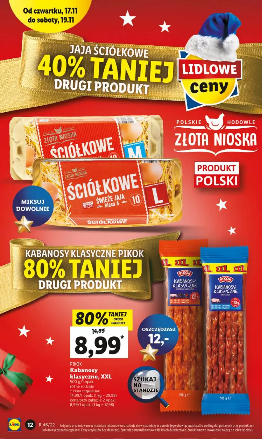 Gazetka promocyjna Lidl - GAZETKA - ważna 17.11 do 19.11.2022 - strona 12 - produkty: Kabanos, PIKOK