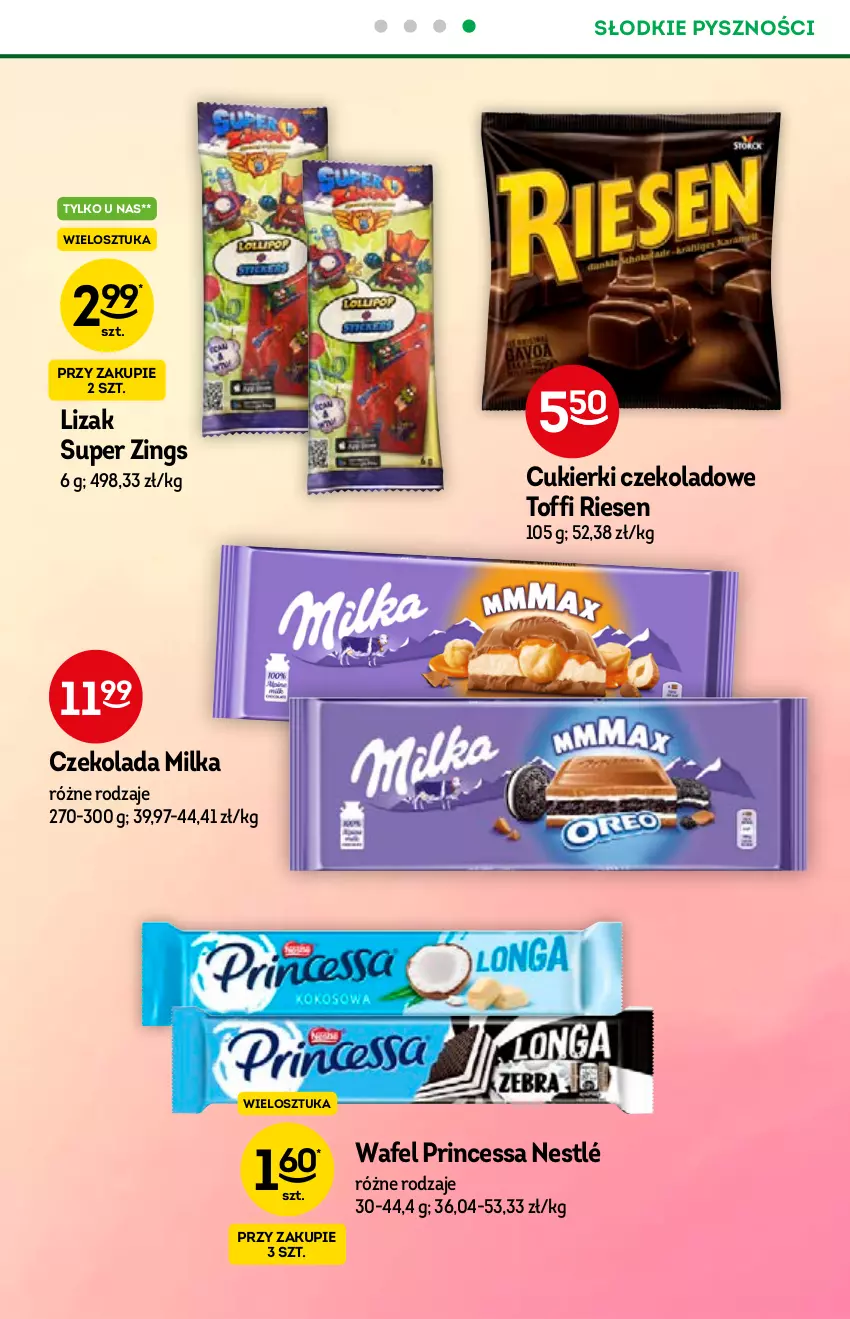 Gazetka promocyjna Żabka - ważna 23.06 do 06.07.2021 - strona 44 - produkty: Cukier, Cukierki, Cukierki czekoladowe, Czekolada, Milka, Nestlé, O nas, Princessa