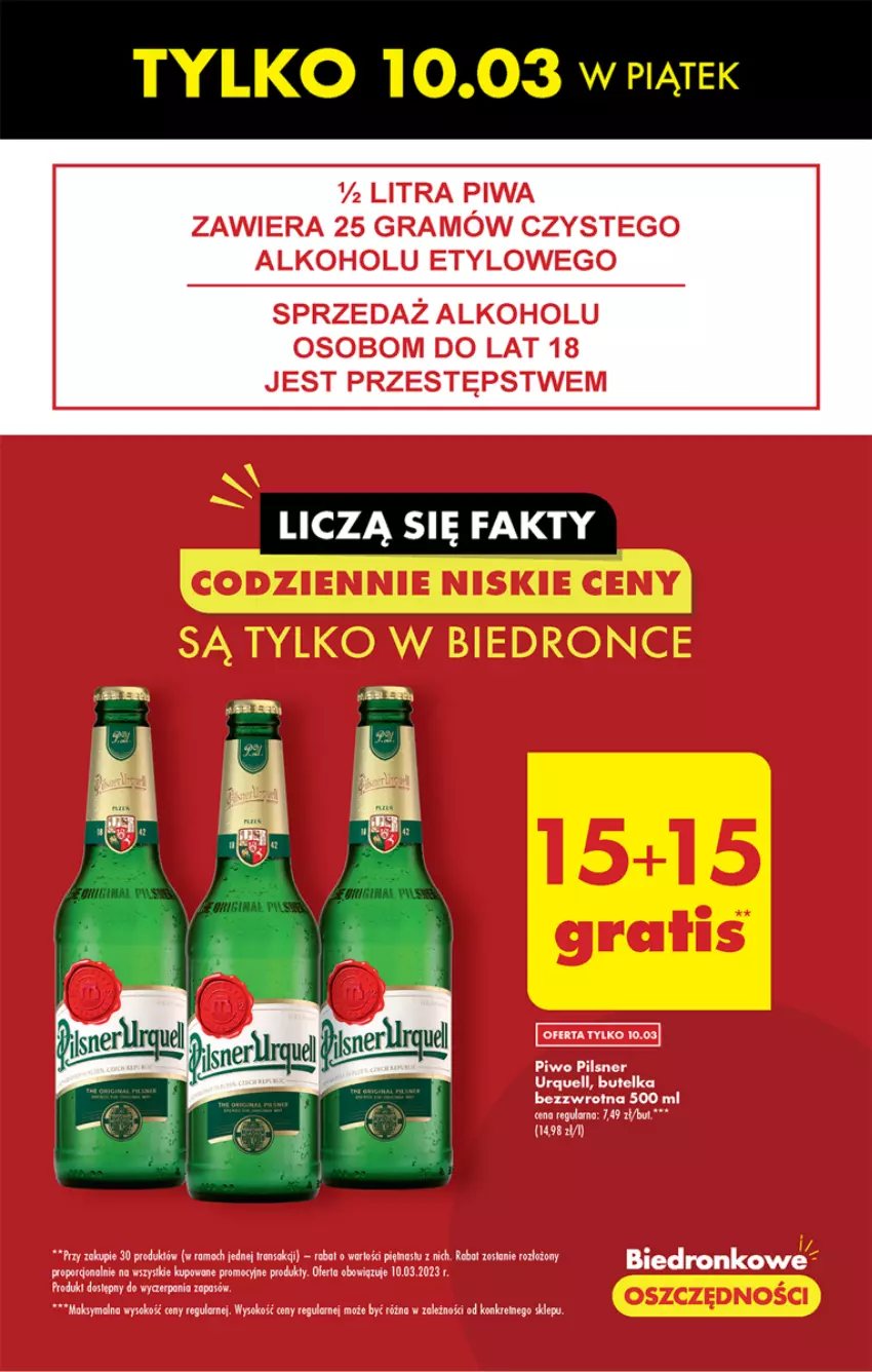 Gazetka promocyjna Biedronka - ważna 09.03 do 15.03.2023 - strona 3 - produkty: Gra, Kret, Pilsner Urquell, Piwa, Piwo, Por, Rama, Sok