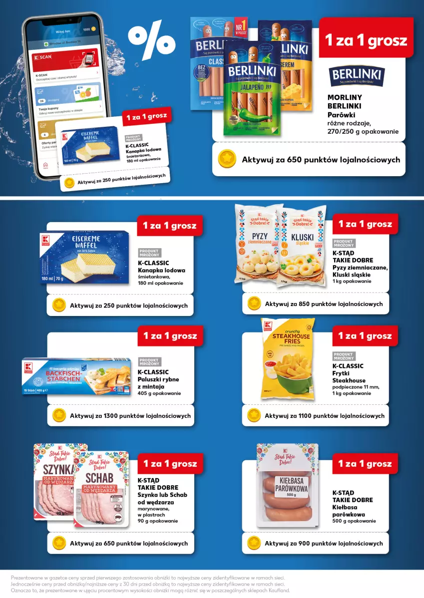 Gazetka promocyjna Kaufland - Kaufland - ważna 21.08 do 03.09.2025 - strona 2 - produkty: Berlinki, Frytki, Kiełbasa, Mintaj, Morliny, Paluszki rybne, Parówki, Piec, Szynka