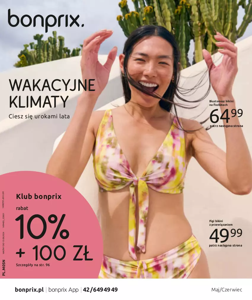 Gazetka promocyjna Bonprix - WAKACYJNE KLIMATY - ważna 13.05 do 13.08.2024 - strona 1 - produkty: Bikini, Biustonosz, Figi