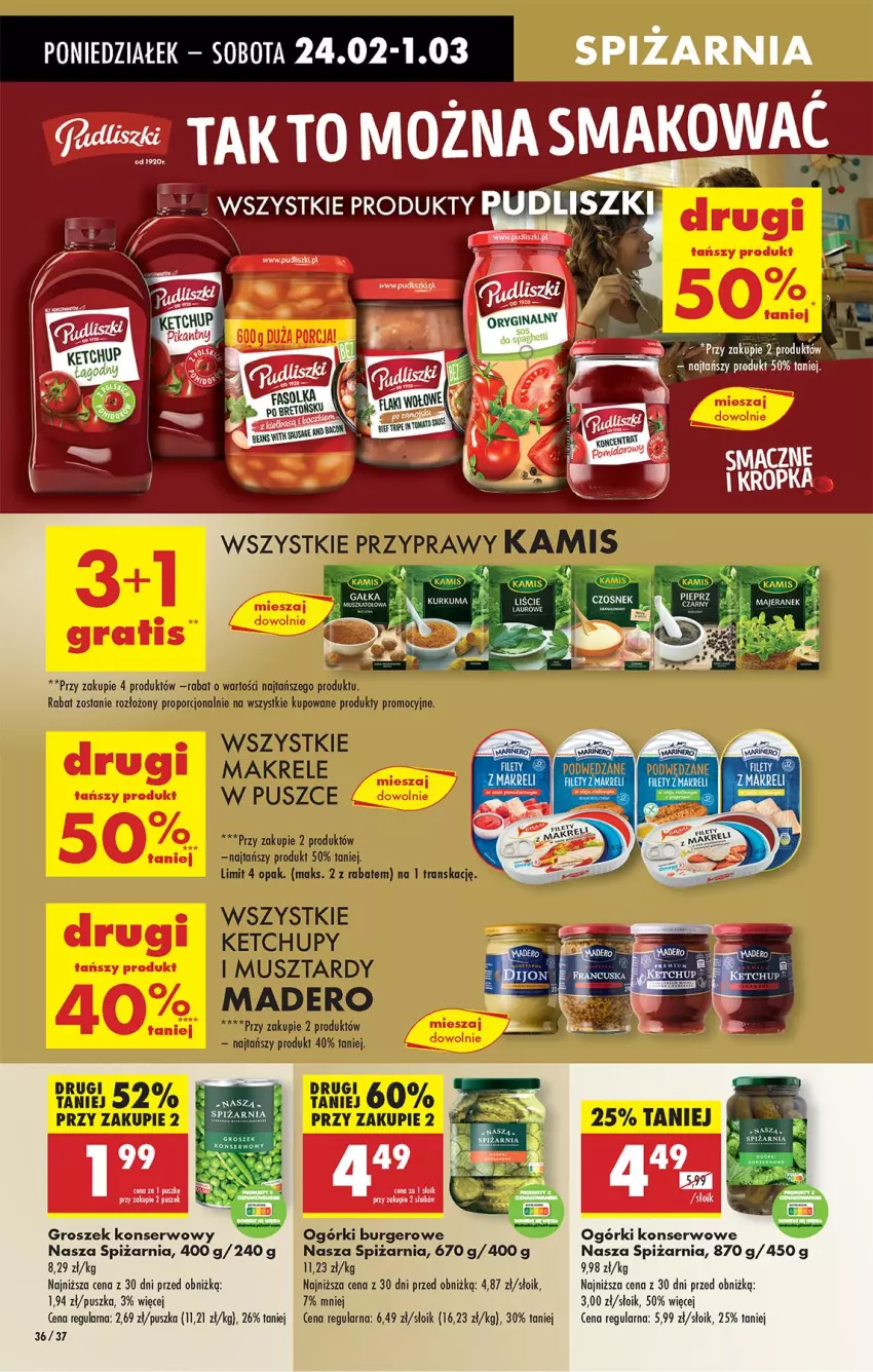 Gazetka promocyjna Biedronka - Od Poniedziałku - ważna 24.02 do 01.03.2025 - strona 48 - produkty: Burger, Groszek, Ketchup, Ogórki konserwowe, Por, Ser