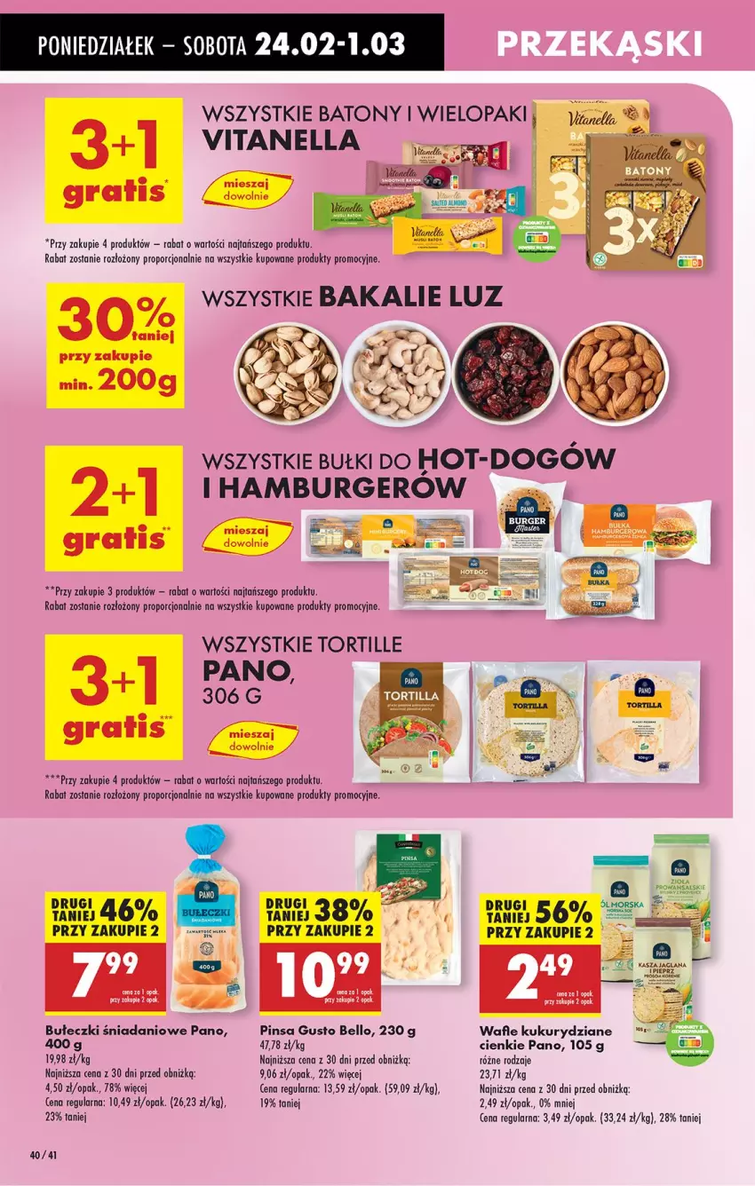 Gazetka promocyjna Biedronka - Od Poniedziałku - ważna 24.02 do 01.03.2025 - strona 56 - produkty: Baton, Bell, Bułeczki, Burger, Danio, Hamburger, Por, Tortilla, Wafle