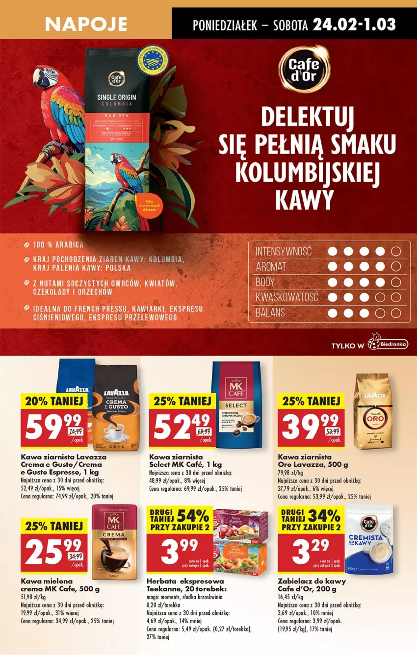 Gazetka promocyjna Biedronka - Od Poniedziałku - ważna 24.02 do 01.03.2025 - strona 57 - produkty: BIC, Herbata, Kawa, Kawa mielona, Kawa ziarnista, Lavazza, Moments, Napoje, Sos, Teekanne, Torebka