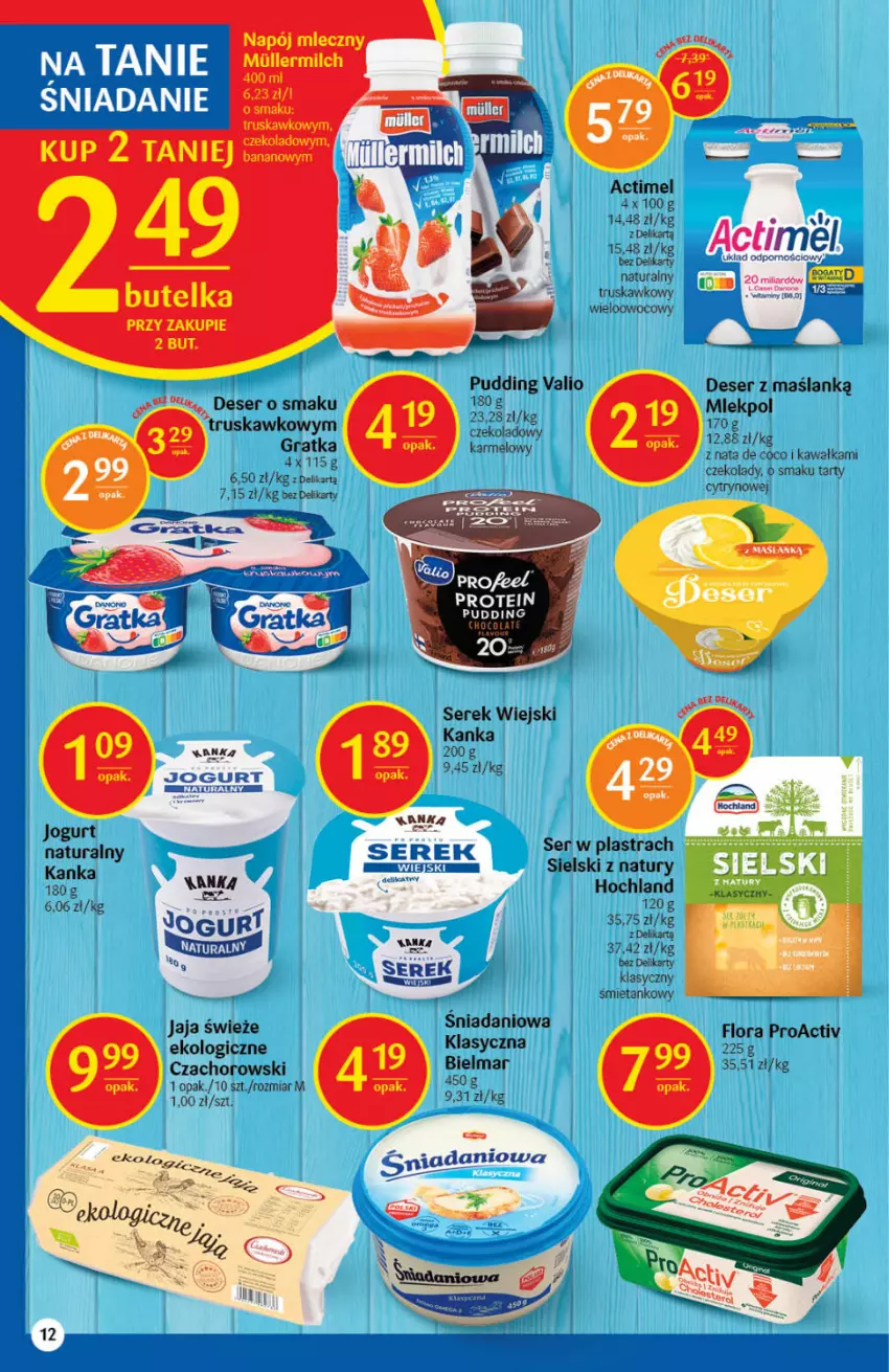 Gazetka promocyjna Delikatesy Centrum - Gazetka DC01 - ważna 05.01 do 12.01.2022 - strona 12 - produkty: Actimel, Danio, Deser, Gra, Hochland, Jaja, Jogurt, Kawa, Pudding, Ser, Serek, Serek wiejski