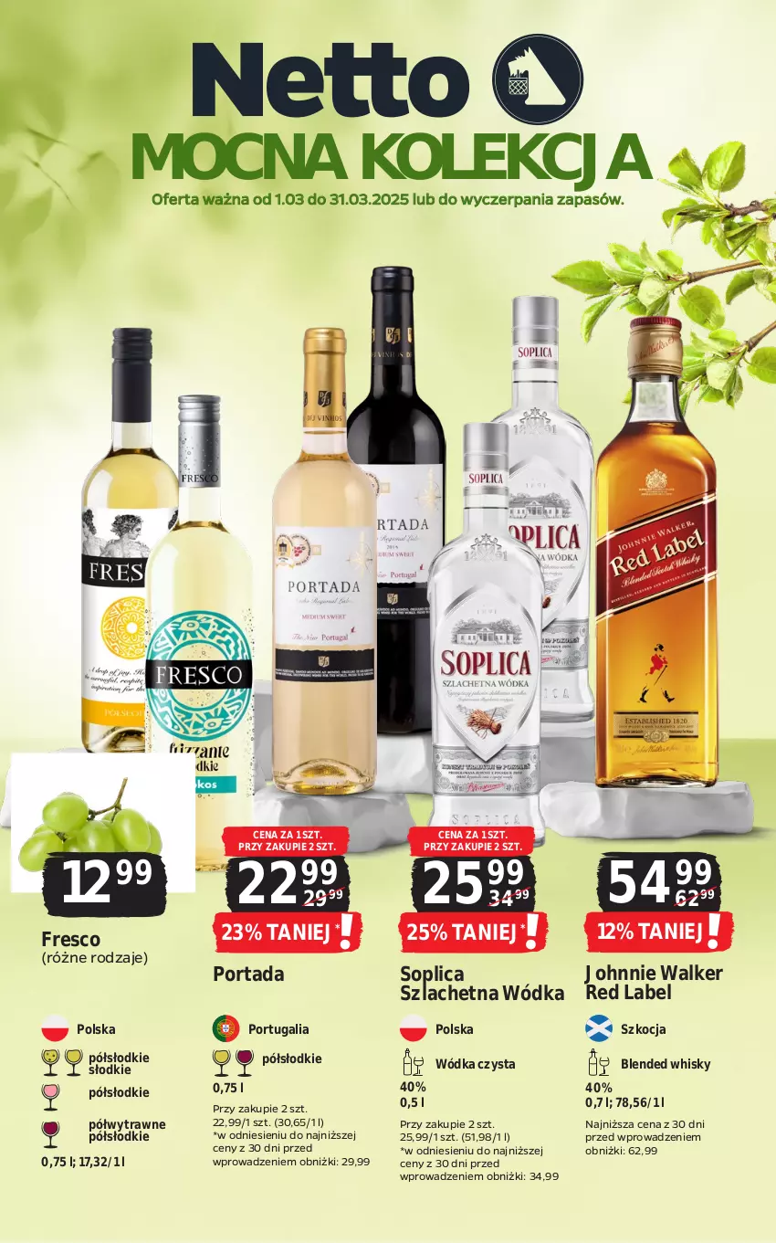 Gazetka promocyjna Netto - Netto_MK_03/25 - ważna 01.03 do 31.03.2025 - strona 1 - produkty: Fresco, Johnnie Walker, Koc, Por, Portada, Soplica, Whisky, Wódka