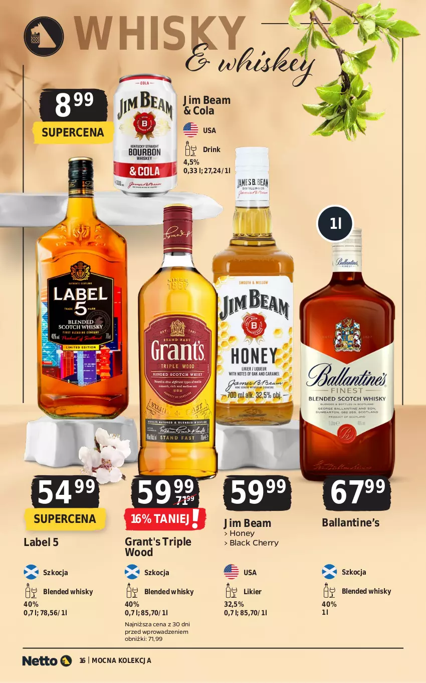 Gazetka promocyjna Netto - Netto_MK_03/25 - ważna 01.03 do 31.03.2025 - strona 16 - produkty: Gra, Grant's, Jim Beam, Koc, Lack, Likier, Whiskey, Whisky