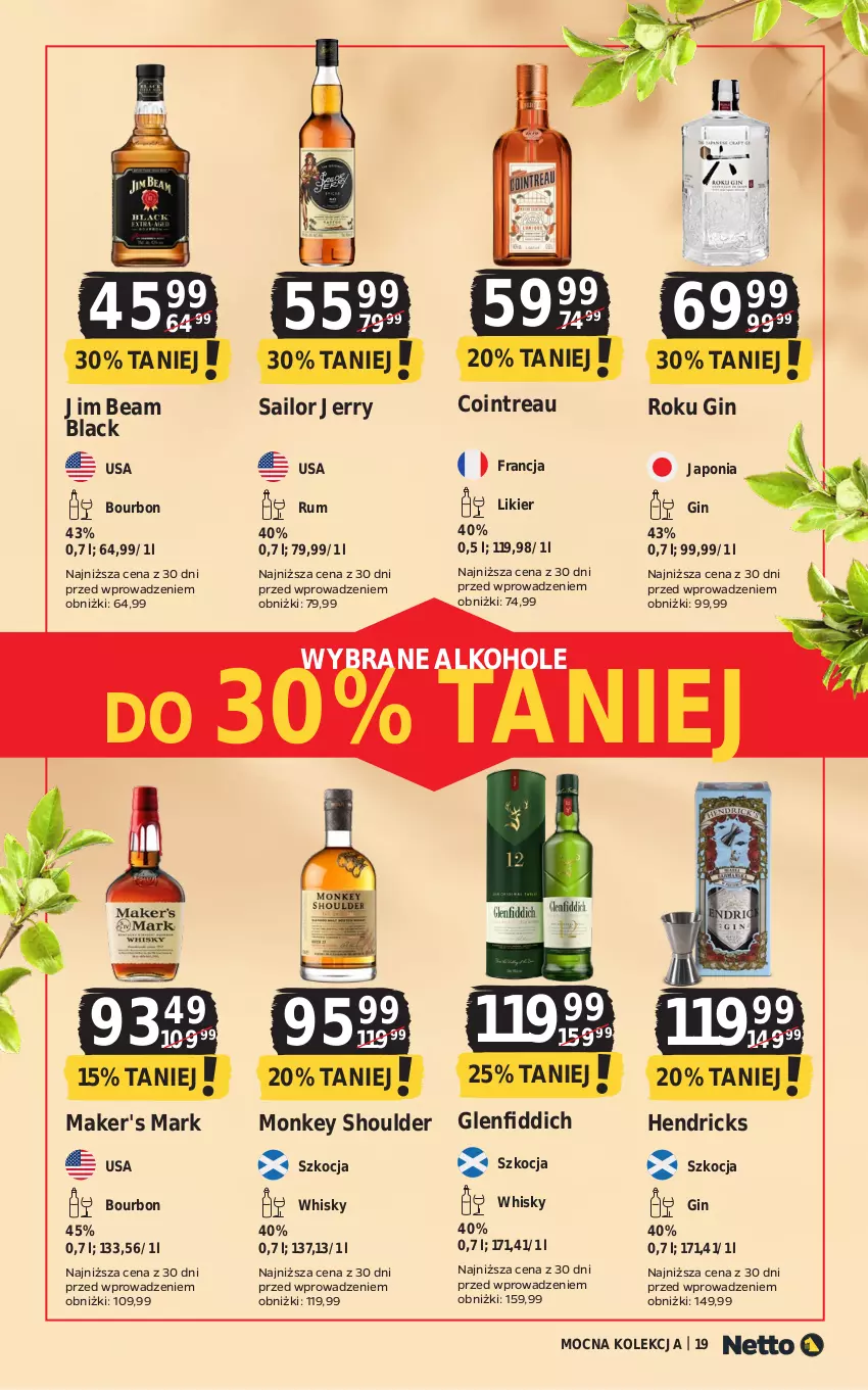 Gazetka promocyjna Netto - Netto_MK_03/25 - ważna 01.03 do 31.03.2025 - strona 19 - produkty: Alkohole, Bourbon, Gin, Jim Beam, Koc, Lack, Likier, Rum, Whisky