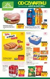 Gazetka promocyjna Stokrotka - Supermarket - Gazetka - ważna od 14.07 do 14.07.2021 - strona 1 - produkty: Piwa, Piwo, Piec, Gra, 7up, Szynka wieprzowa, Proszek do prania, Chipsy, Mirinda, Warka, Szynka, Pepsi, Vizir, Lay’s, Napój, Kiełbasa, Kiełbasa śląska