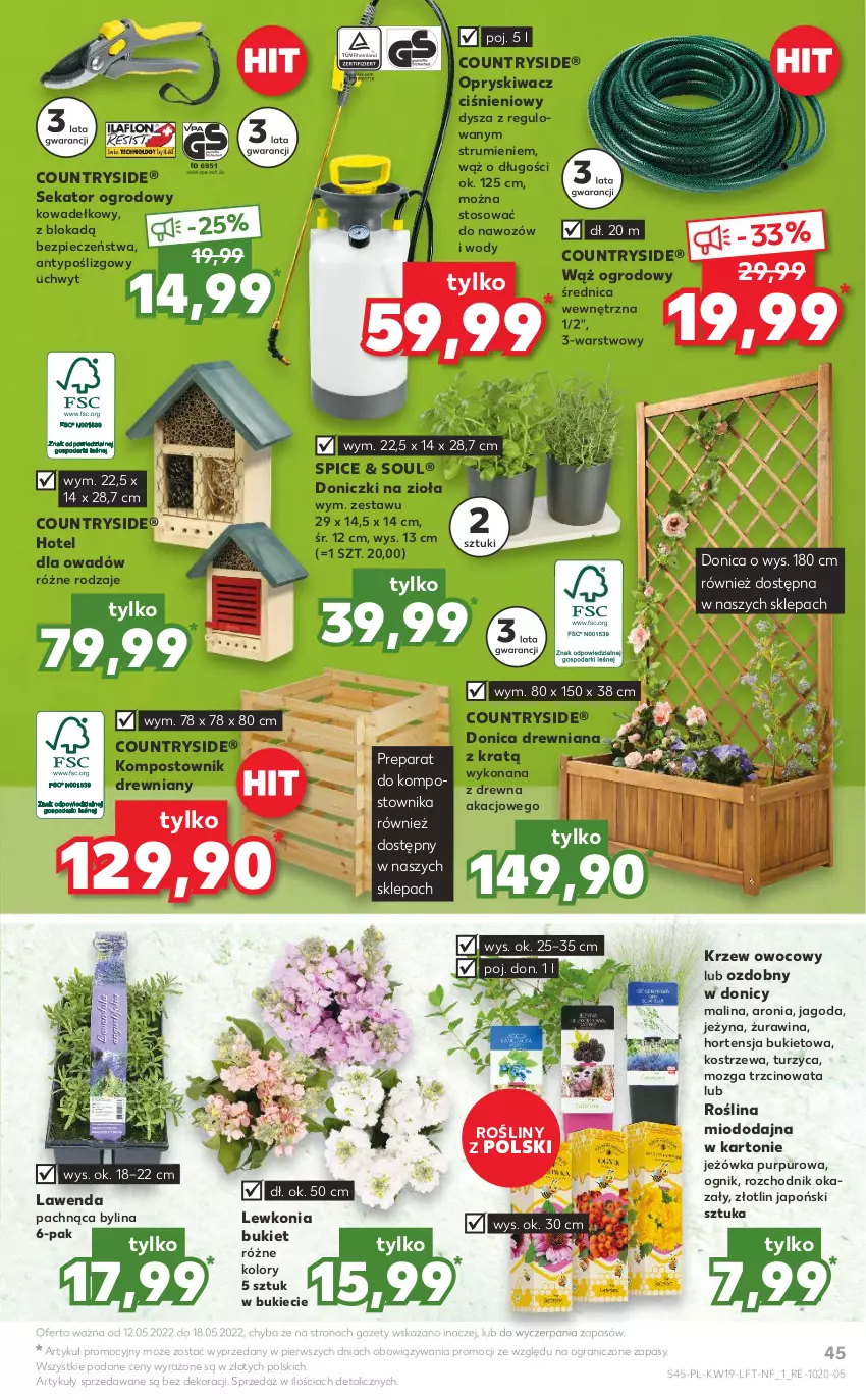 Gazetka promocyjna Kaufland - OFERTA TYGODNIA - ważna 12.05 do 18.05.2022 - strona 45 - produkty: Aronia, Bukiet, Chodnik, Gra, Piec, Pur, Rum, Sekator