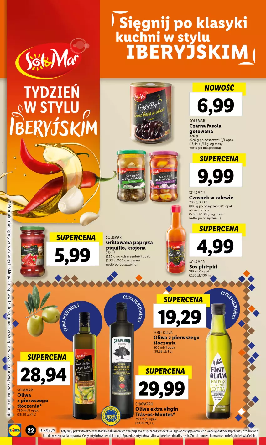 Gazetka promocyjna Lidl - TYDZIEŃ W STYLU IBERYJSKIM - ważna 25.09 do 30.09.2023 - strona 10 - produkty: Czosnek, Fa, Fasola, Gin, Grill, LG, Monte, Oliwa, Oliwa z oliwek, Papryka, Sos